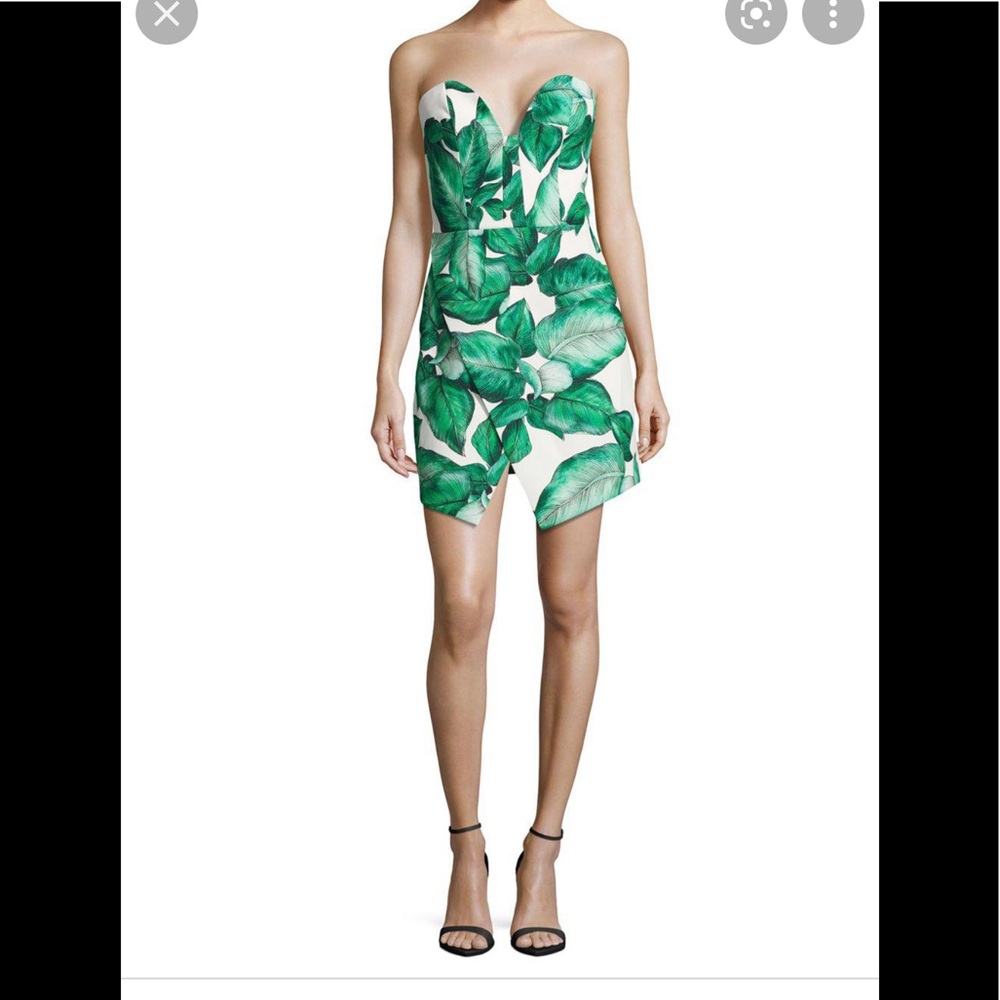 C/MEO Collective Women's Green Palm Leaf Printed Dress
